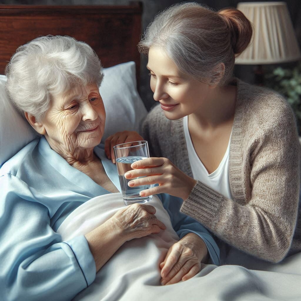ai generated, family, care for the elderly, help, support, people, love, hands, drink